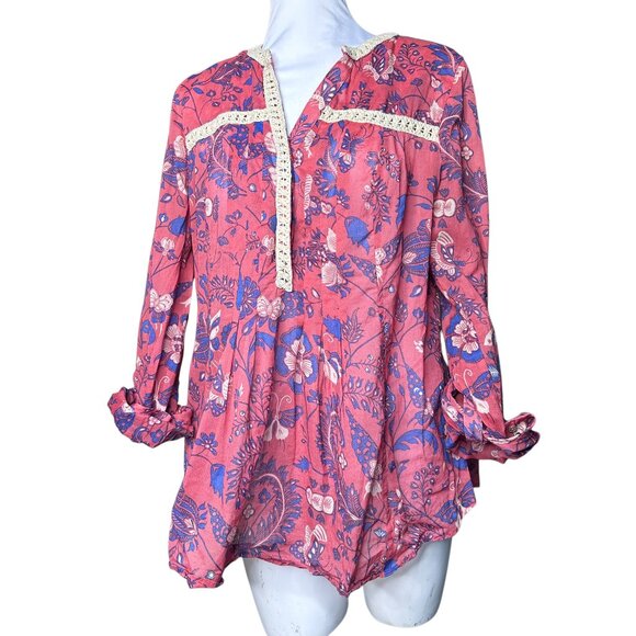 Anthropologie Anthro Maeve Abella top 10 pintuck peasant blouse - Picture 1 of 9